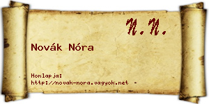Novák Nóra névjegykártya